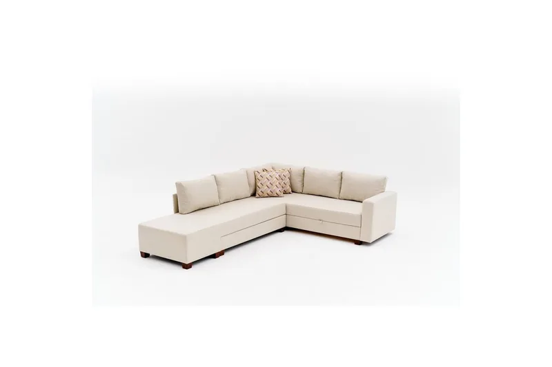 Hjørnesovesofa Iroulport Arzilla Venstre Krem, Krem