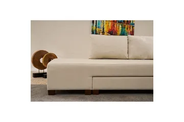 Hjørnesovesofa Iroulport Arzilla Venstre Krem - Krem - Møbler - Sofaer - Sovesofaer - Hjørnesovesofa