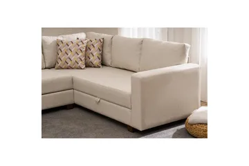 Hjørnesovesofa Iroulport Arzilla Venstre Krem - Krem - Møbler - Sofaer - Sovesofaer - Hjørnesovesofa