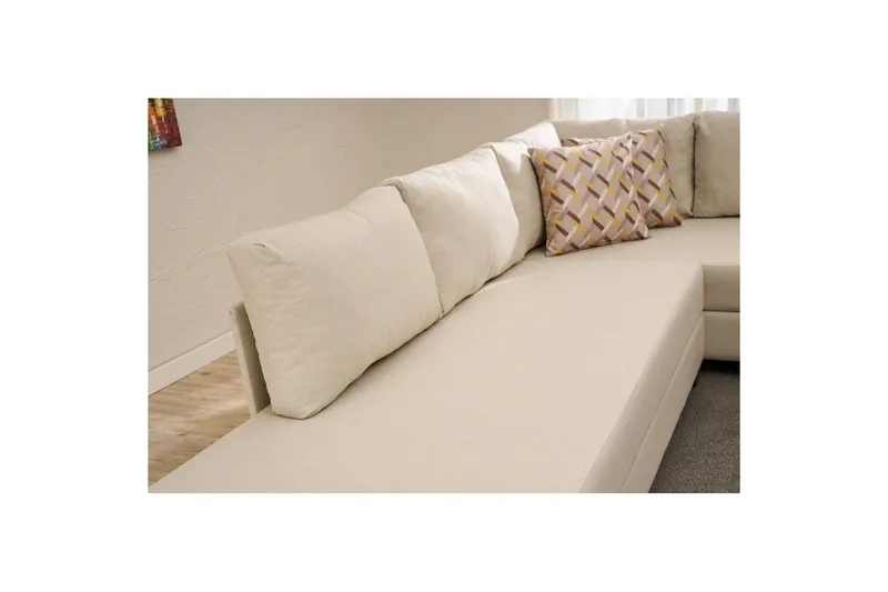 Hjørnesovesofa Iroulport Arzilla Venstre Krem - Krem - Møbler - Sofaer - Sovesofaer - Hjørnesovesofa