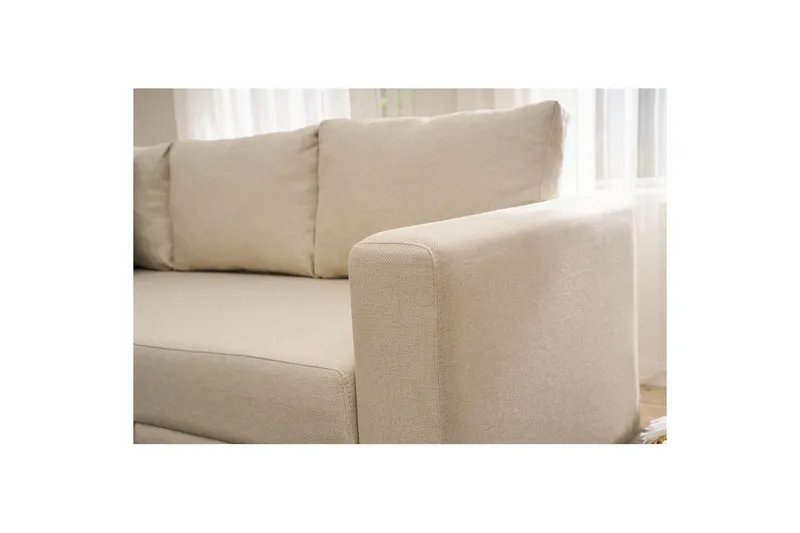 Hjørnesovesofa Iroulport Arzilla Venstre Krem - Krem - Møbler - Sofaer - Sovesofaer - Hjørnesovesofa