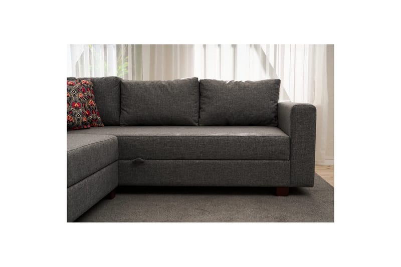 Hjørnesovesofa Iroulport Høyre Grå - Grå - Møbler - Sofaer - Sovesofaer - Hjørnesovesofa