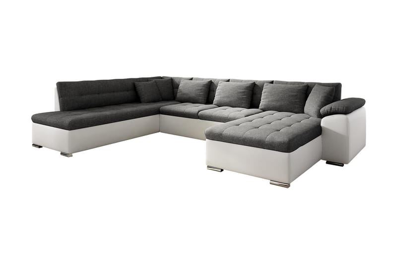 Hjørnesovesofa Jakarta Divan med Oppbevaring Høyre - Hvit/Lysgrå - Sovesofa divan
