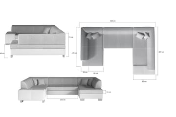 Jamaal Hjørnesovesofa - Grå/Svart - Møbler - Sofaer - Sovesofaer - Hjørnesovesofa