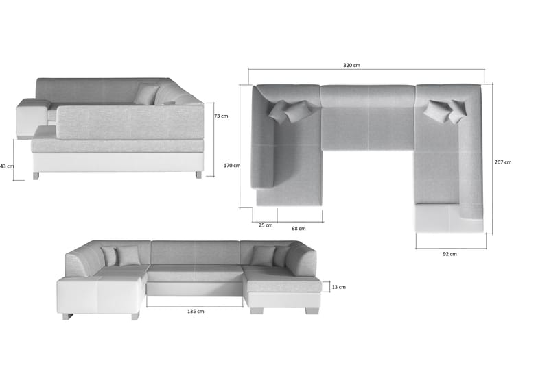 Jamaal Hjørnesovesofa - Svart - Møbler - Sofaer - Sovesofaer - Hjørnesovesofa