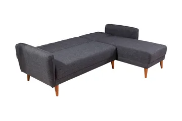 Jenick 3-seter Høyre L-formet Hjørnesovesofa i Stoff - Antrasitt - Møbler - Sofaer - Sovesofaer - Sovesofa divan
