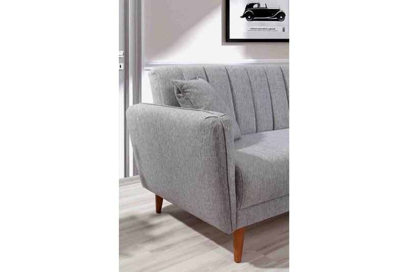 Jenick 3-seter Høyre L-formet Hjørnesovesofa i Stoff - Grå - Møbler - Sofaer - Sovesofaer - Sovesofa divan