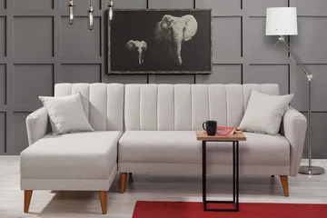 Jenick Hjørnesofa - Beige - Møbler - Sofaer - Sovesofaer - Hjørnesovesofa