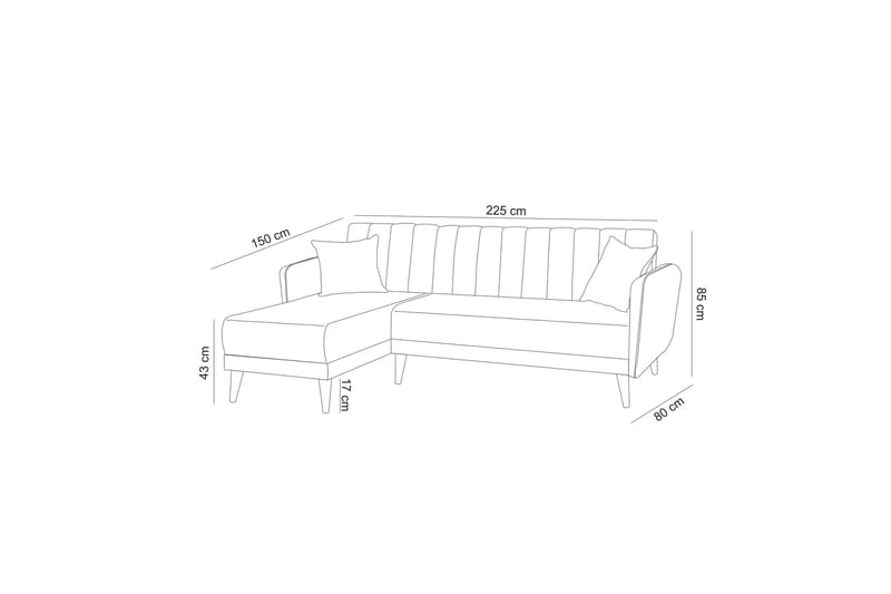 Jenick Hjørnesofa - Beige - Møbler - Sofaer - Sovesofaer - Hjørnesovesofa