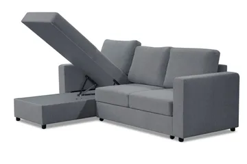 Julia Sovesofa 3-seter med Divan Venstre - Lysegrå - Møbler - Sofaer - Sovesofaer - Hjørnesovesofa