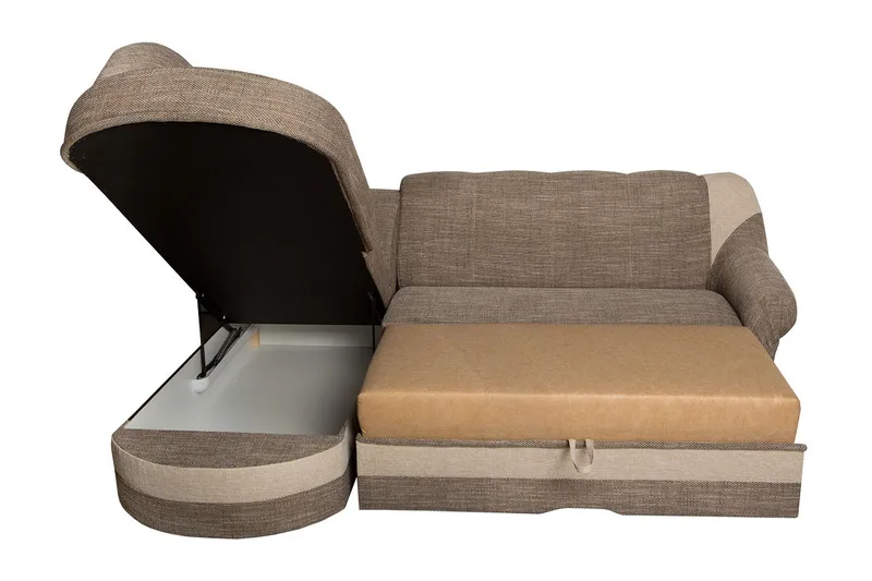 Hjørnesovesofa Kalandra 242x180x92 cm - Beige - Møbler - Sofaer - Sovesofaer - Langsgående sovesofa