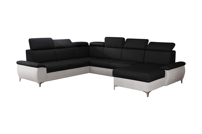 Karkula Hjørnesofa Høyre, Svart/Hvit