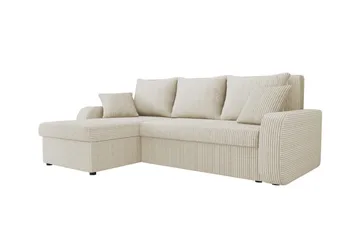 Kintore 3-sits Hörnbäddsoffa Beige/Light beige - Møbler - Sofaer - Sovesofaer - Sovesofa divan
