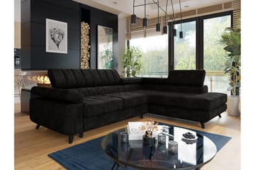 Kintore 3-sits Hörnbäddsoffa Black - Møbler - Sofaer - Sovesofaer - Hjørnesovesofa