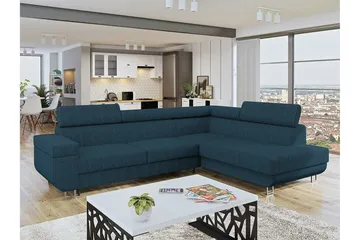 Kintore 3-sits Hörnbäddsoffa Dark blue - Møbler - Sofaer - Sovesofaer - Hjørnesovesofa