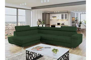 Kintore 3-sits Hörnbäddsoffa Dark green - Møbler - Sofaer - Sovesofaer - Hjørnesovesofa