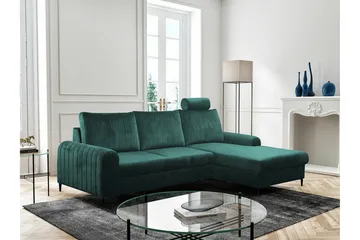 Kintore 3-sits Hörnbäddsoffa Dark green - Møbler - Sofaer - Sovesofaer - Sovesofa divan