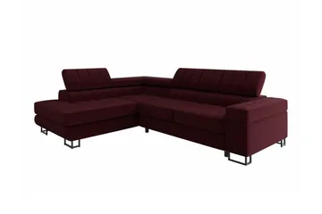 Kintore 3-sits Hörnbäddsoffa Dark red - Møbler - Sofaer - Sovesofaer - Hjørnesovesofa