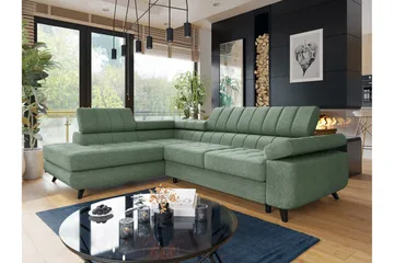 Kintore 3-sits Hörnbäddsoffa Light green - Møbler - Sofaer - Sovesofaer - Hjørnesovesofa