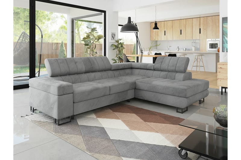 Kintore 3-sits Hörnbäddsoffa Light grey/Dark grey - Møbler - Sofaer - Sovesofaer - Hjørnesovesofa