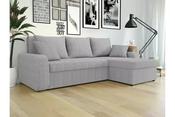 Kintore 3-sits Hörnbäddsoffa Ljusgrå - Møbler - Sofaer - Sovesofaer - Sovesofa divan