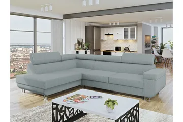 Kintore 3-sits Hörnbäddsoffa Ljusgrå - Møbler - Sofaer - Sovesofaer - Hjørnesovesofa