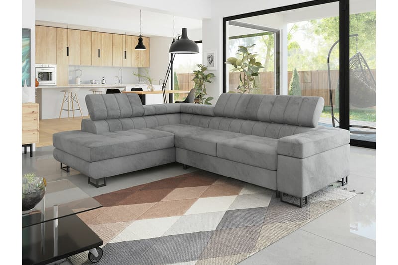 Kintore 3-sits Hörnbäddsoffa Ljusgrå - Møbler - Sofaer - Sovesofaer - Hjørnesovesofa