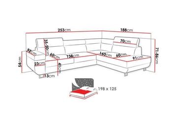 Kintore 3-sits Hörnbäddsoffa Ljusgrå - Møbler - Sofaer - Sovesofaer - Hjørnesovesofa