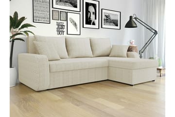 Kintore 3-sits Hörnbäddsoffa NO_BRAND Beige/Light beige - Møbler - Sofaer - Sovesofaer - Sovesofa divan