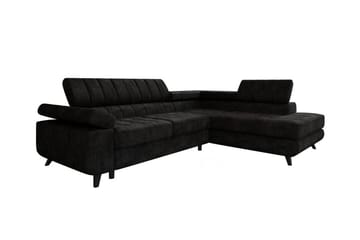 Kintore 3-sits Hörnbäddsoffa NO_BRAND Black - Møbler - Sofaer - Sovesofaer - Hjørnesovesofa