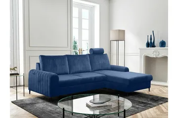 Kintore 3-sits Hörnbäddsoffa NO_BRAND Dark blue - Møbler - Sofaer - Sovesofaer - Hjørnesovesofa