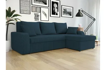 Kintore 3-sits Hörnbäddsoffa NO_BRAND Dark blue - Møbler - Sofaer - Sovesofaer - Hjørnesovesofa