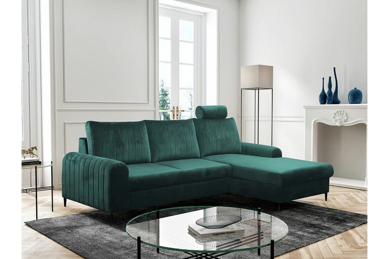 Kintore 3-sits Hörnbäddsoffa NO_BRAND Dark green - Møbler - Sofaer - Sovesofaer - Sovesofa divan