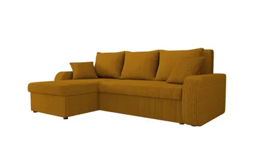 Kintore 3-sits Hörnbäddsoffa NO_BRAND Dark yellow - Møbler - Sofaer - Sovesofaer - Hjørnesovesofa