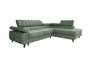 Kintore 3-sits Hörnbäddsoffa NO_BRAND Light green - Møbler - Sofaer - Sovesofaer - Hjørnesovesofa