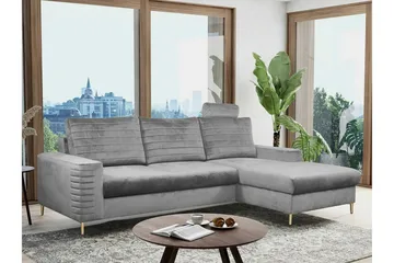 Kintore 3-sits Hörnbäddsoffa NO_BRAND Light grey/Dark grey - Møbler - Sofaer - Sovesofaer - Sovesofa divan