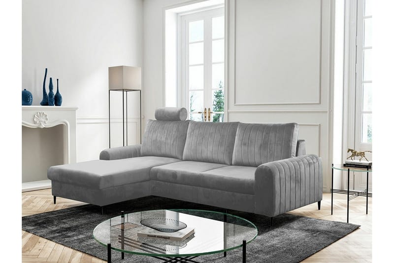 Kintore 3-sits Hörnbäddsoffa NO_BRAND Light grey/Dark grey - Møbler - Sofaer - Sovesofaer - Hjørnesovesofa