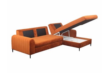 Kintore 3-sits Hörnbäddsoffa NO_BRAND Orange - Møbler - Sofaer - Sovesofaer - Hjørnesovesofa