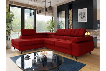 Kintore 3-sits Hörnbäddsoffa NO_BRAND Red - Møbler - Sofaer - Sovesofaer - Hjørnesovesofa