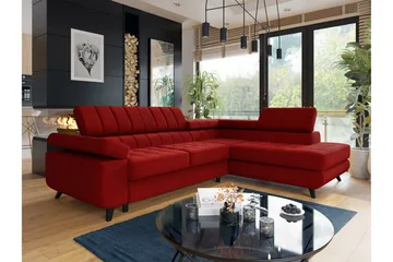 Kintore 3-sits Hörnbäddsoffa NO_BRAND Red - Møbler - Sofaer - Sovesofaer - Hjørnesovesofa