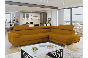 Kintore 3-sits Hörnbäddsoffa NO_BRAND Yellow - Møbler - Sofaer - Sovesofaer - Hjørnesovesofa