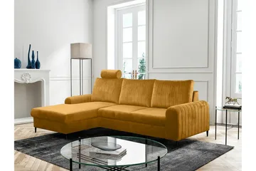 Kintore 3-sits Hörnbäddsoffa NO_BRAND Yellow - Møbler - Sofaer - Sovesofaer - Hjørnesovesofa