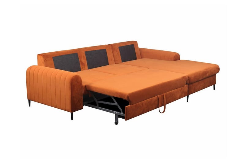 Kintore 3-sits Hörnbäddsoffa NO_BRAND Yellow - Møbler - Sofaer - Sovesofaer - Hjørnesovesofa