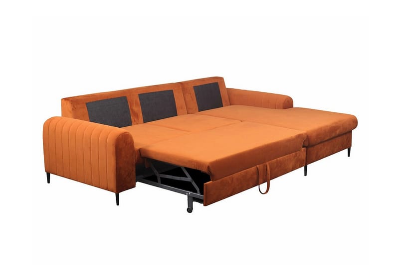 Kintore 3-sits Hörnbäddsoffa Orange - Møbler - Sofaer - Sovesofaer - Hjørnesovesofa