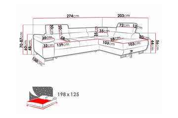 Kintore 4-seters Hjørnesovesofa - Møbler - Sofaer - Sovesofaer - Langsgående sovesofa