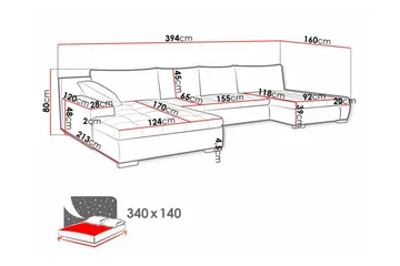 Kintore 4-sits Hörnbäddsoffa beige - Møbler - Sofaer - Sovesofaer - Hjørnesovesofa