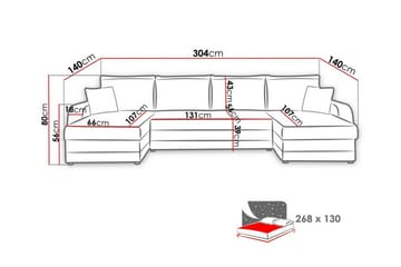 Kintore 4-sits Hörnbäddsoffa Brown - Møbler - Sofaer - Sovesofaer - Hjørnesovesofa