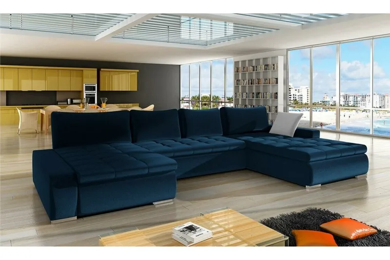 Kintore 4-sits Hörnbäddsoffa Dark blue - Møbler - Sofaer - Sovesofaer - Langsgående sovesofa