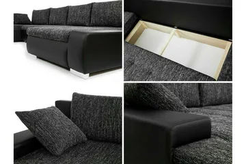 Kintore 4-sits Hörnbäddsoffa Dark grey - Møbler - Sofaer - Sovesofaer - Sovesofa divan
