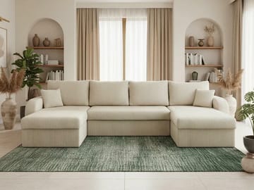 Kintore 4-sits Hörnbäddsoffa Grey/wood||Grey/Black - Møbler - Sofaer - Sovesofaer - Sovesofa divan